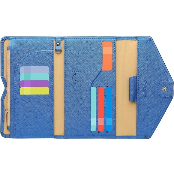 ZOPPEN |  Mulit-purpose RFIP Blocking Passport Holder Travel Wallet | Blue - Picture 2 of 9